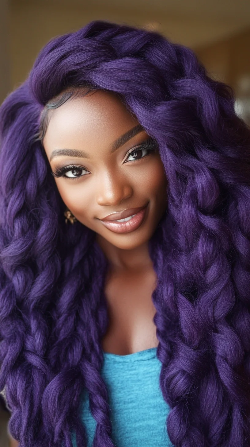 Radiant Purple Braids: A Bold Statement of Confidence and Style