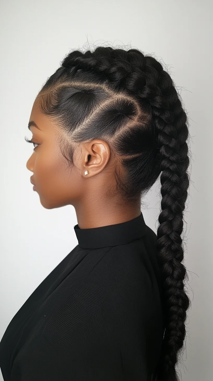 Sleek and Stylish: The Perfect High Ponytail with Intricate Braiding