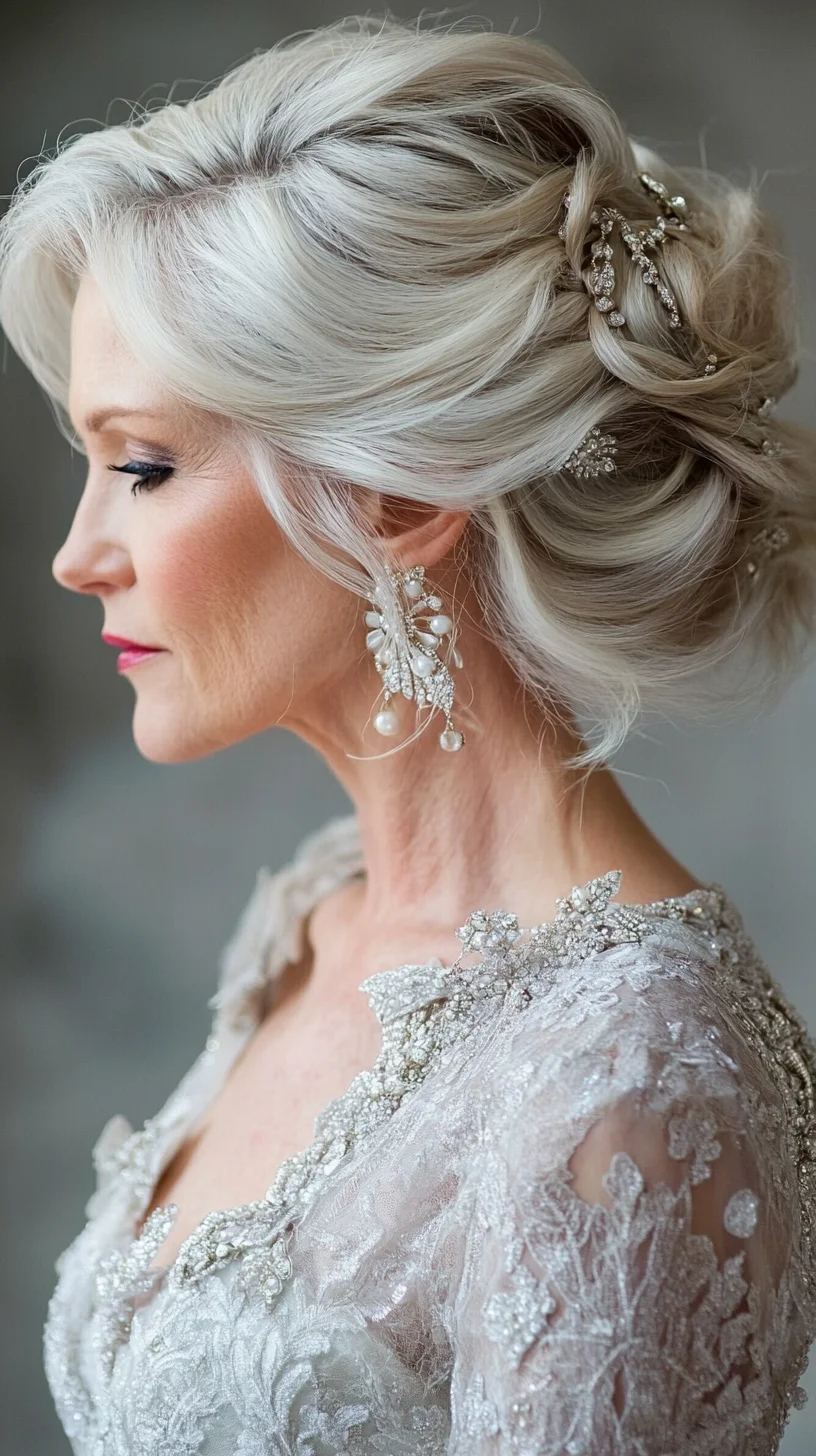 Timeless Elegance: The Romantic Updo with Chic Texture and Pearly Accents