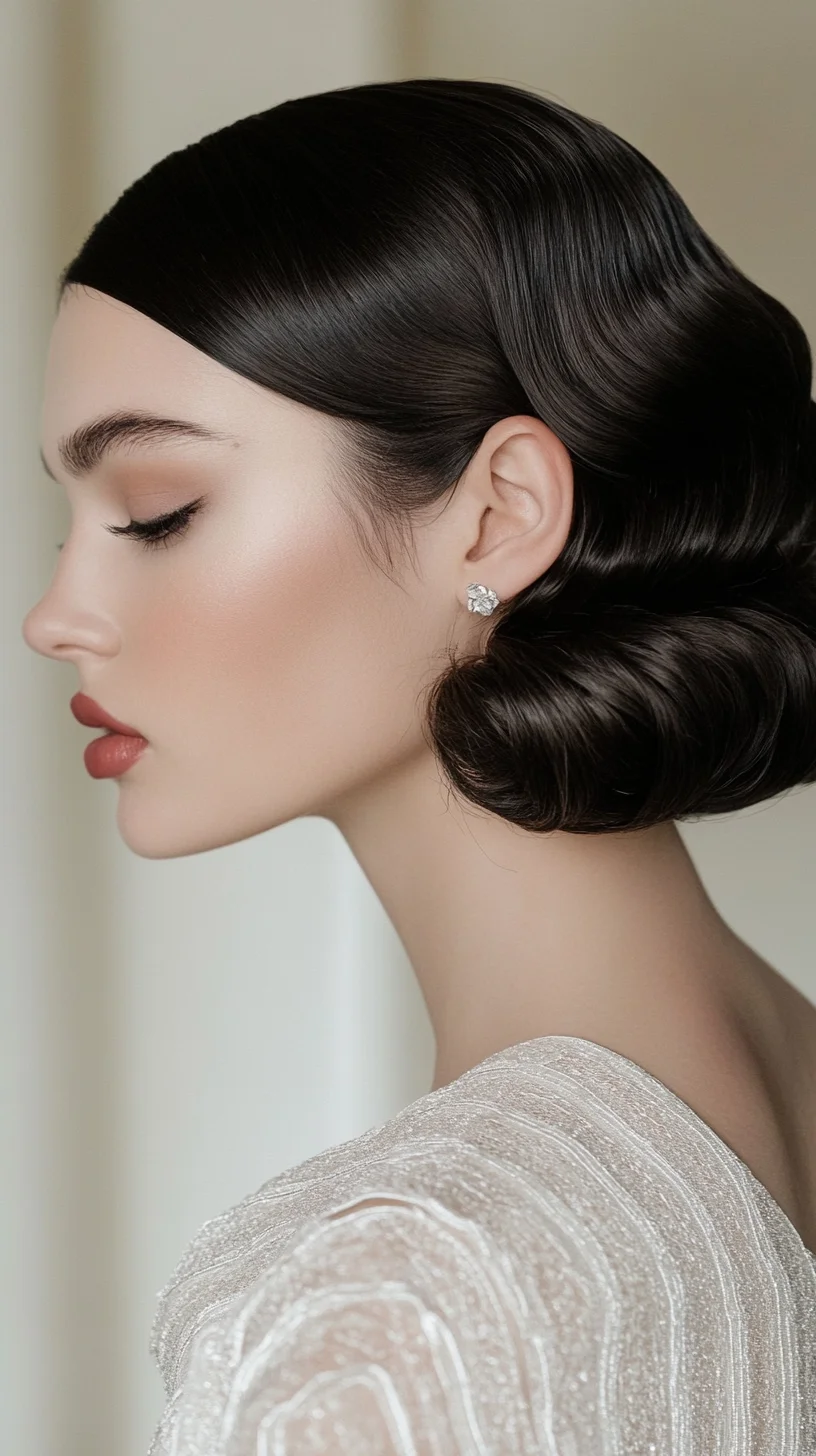 Timeless Elegance: The Sophisticated Low Chignon with Glossy Waves