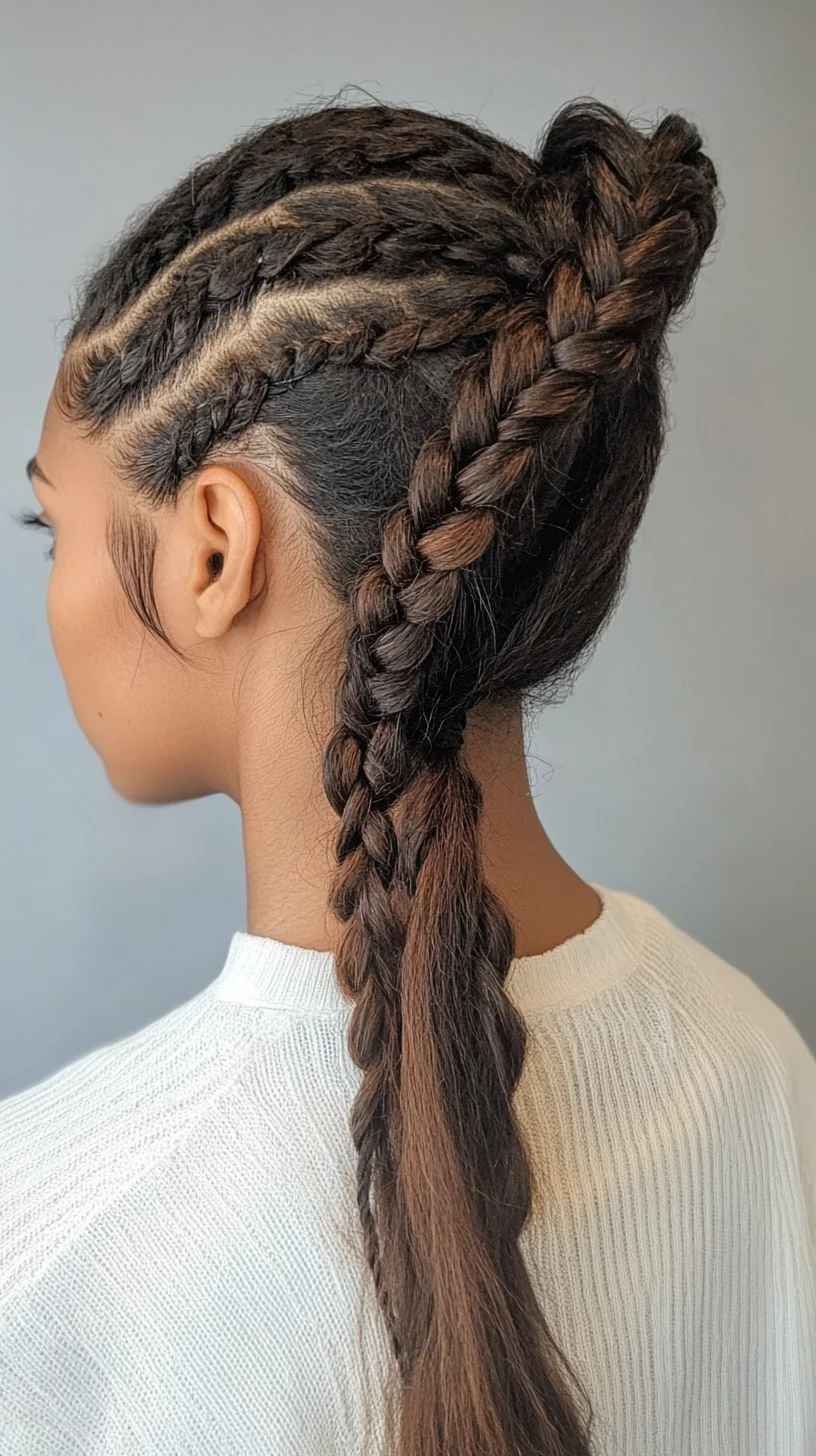 Unique Half-Up Braided Ponytail: A Bold Fusion of Styles