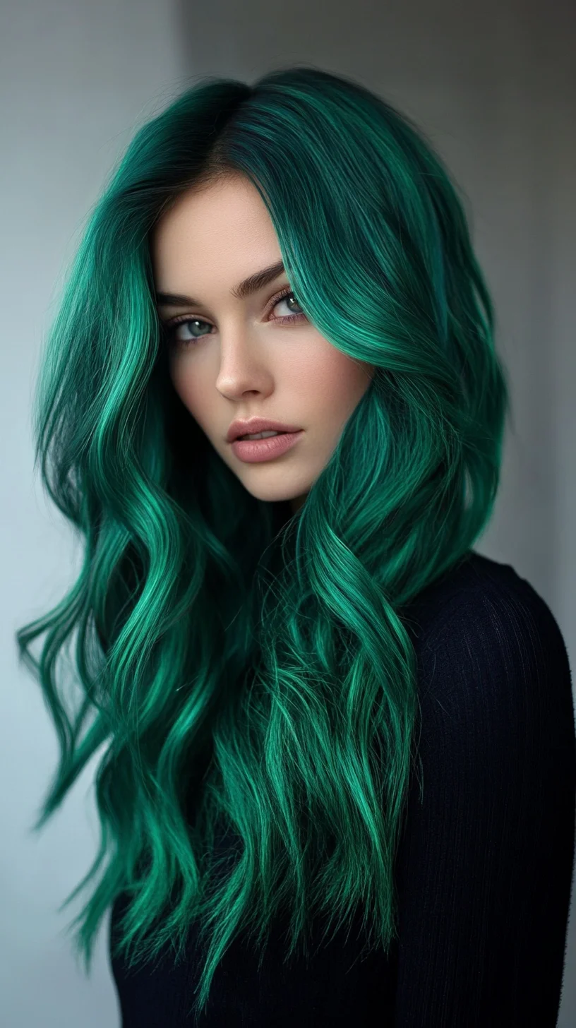 Unleash Your Bold Side: Luscious Green Waves for A Daring Look