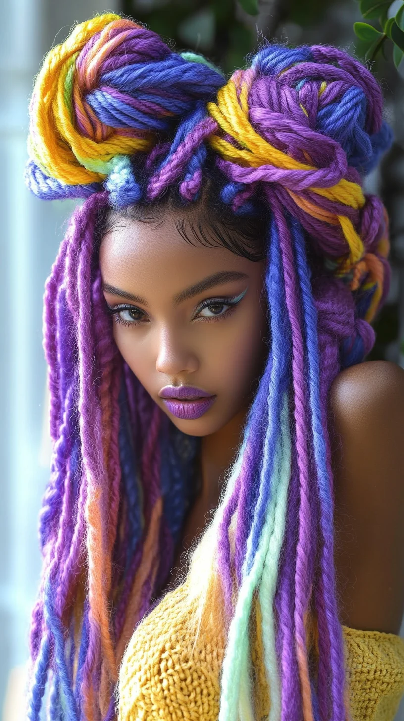 Vibrant Jumbo Locs: A Bold Expression of Color and Creativity