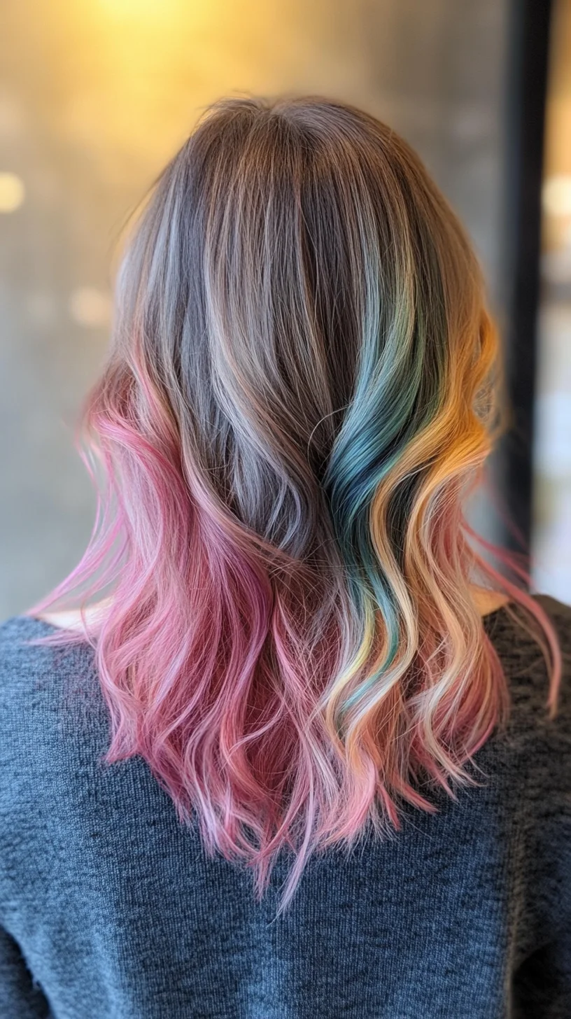 Vibrant Pastel Waves: A Playful Take on Modern Hair Color Trends