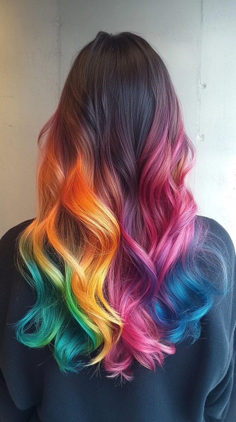 Vibrant Rainbow Waves: A Kaleidoscope of Color for Bold Expression